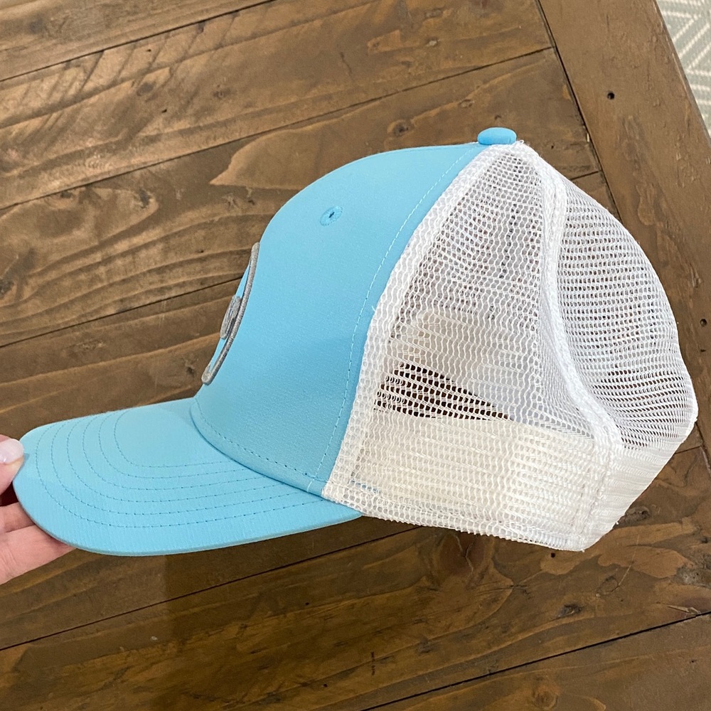 Vineyard Vines Blue and White Trucker Hat with Whale Logo - Picture 3 of 4
